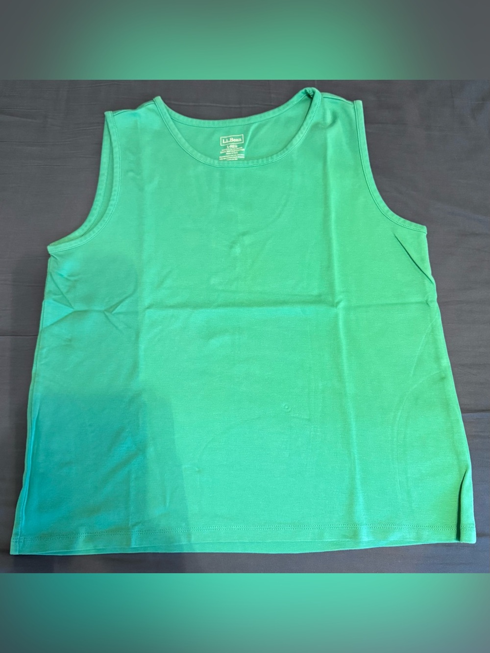 L.L.Bean Pima Cotton Tank Top Green Size L Large